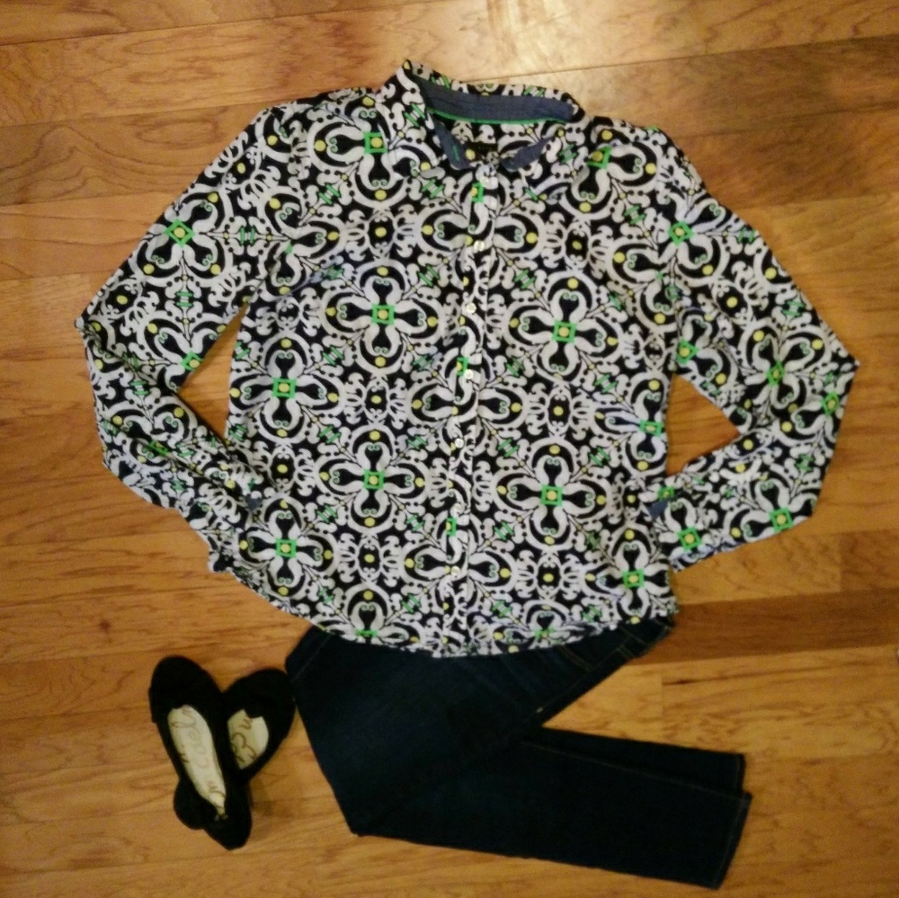 Talbots Cotton Button Down Blouse